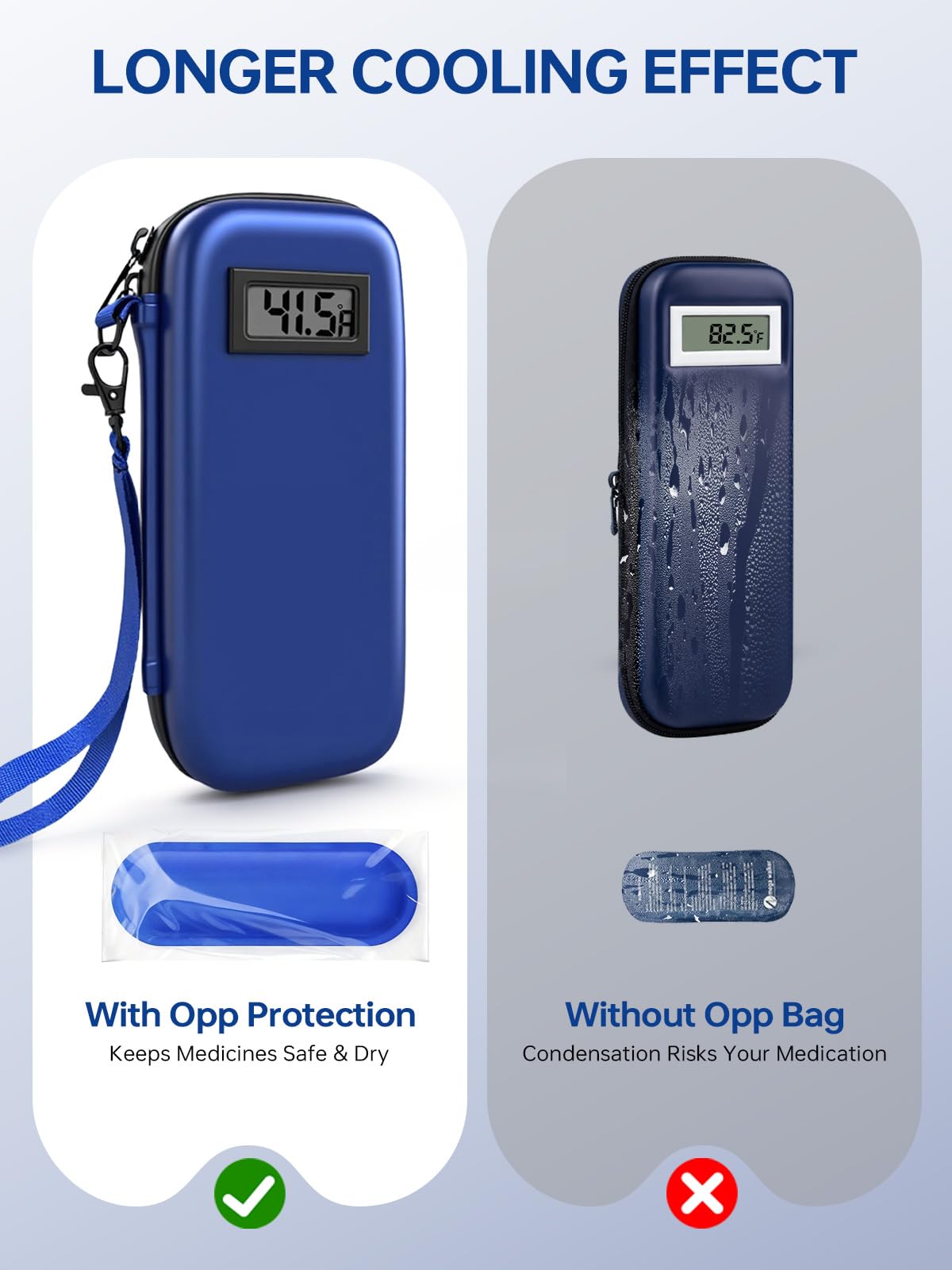 DIGOAKO insulin cooler interior compartments showcase organized pens and vials.