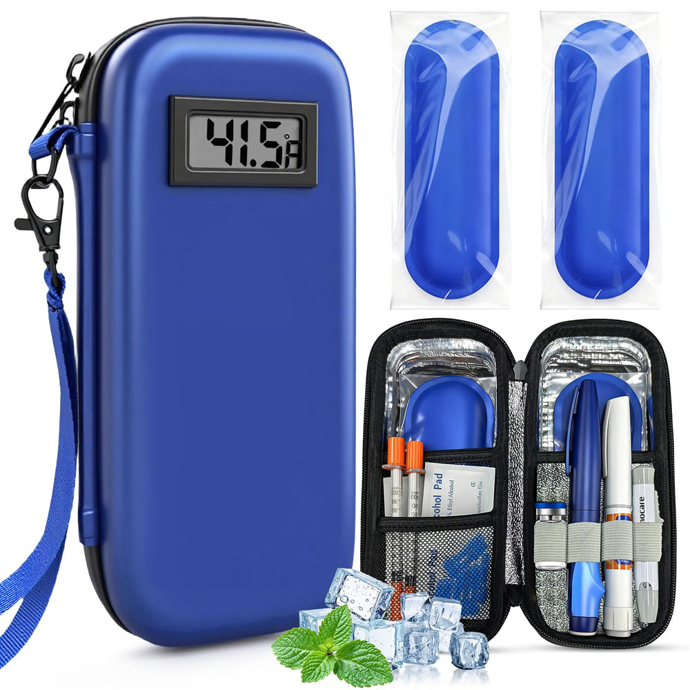 DIGOAKO insulin cooler travel case closed shows secure, portable storage for meds.