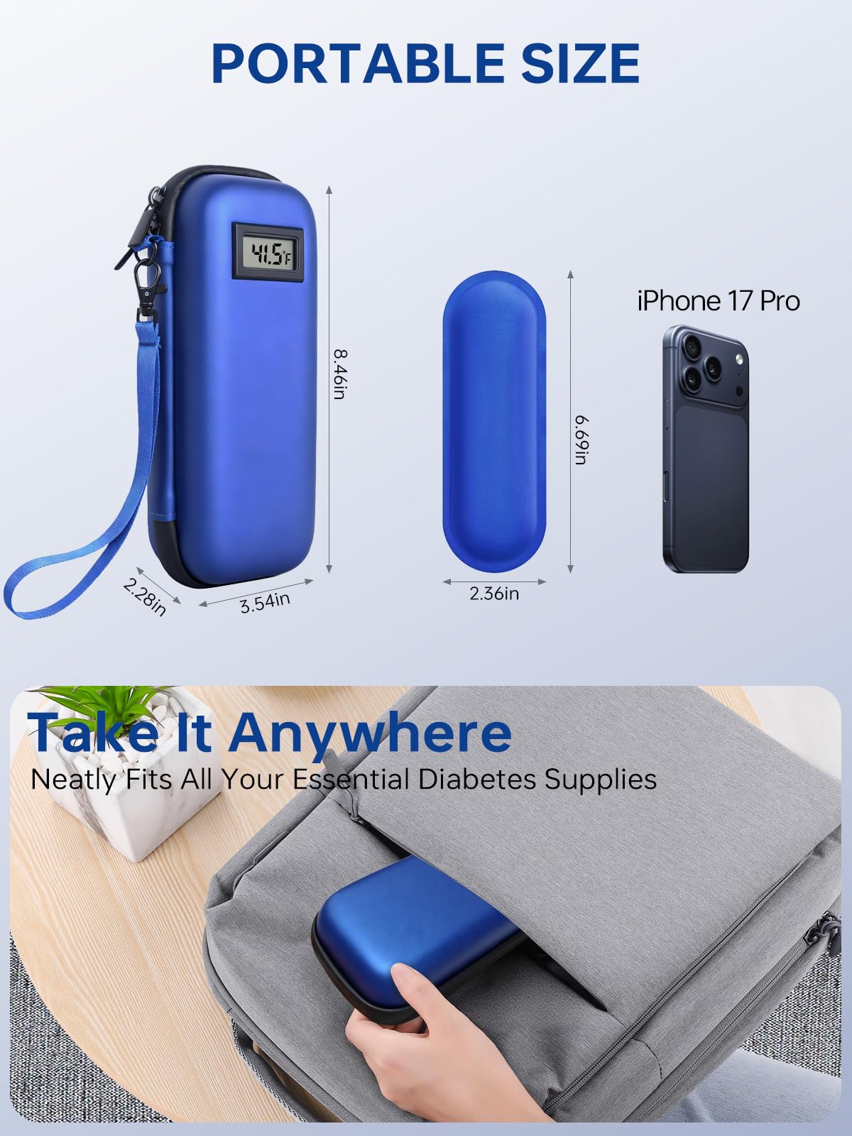 DIGOAKO insulin cooler TSA-approved label demonstrates travel-friendly compliance.