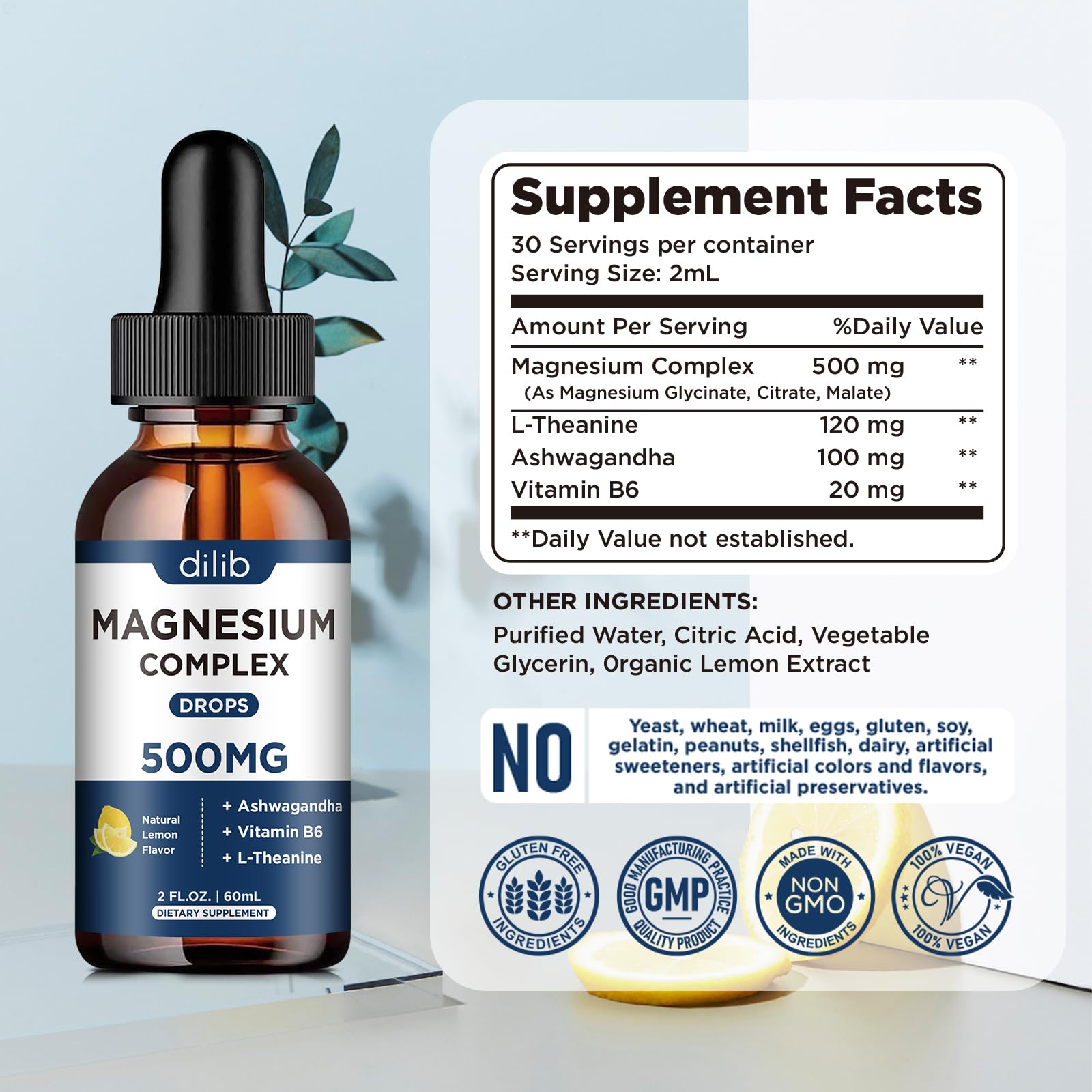 Dilib active lifestyle shot pairs magnesium drops with workouts for muscle support.