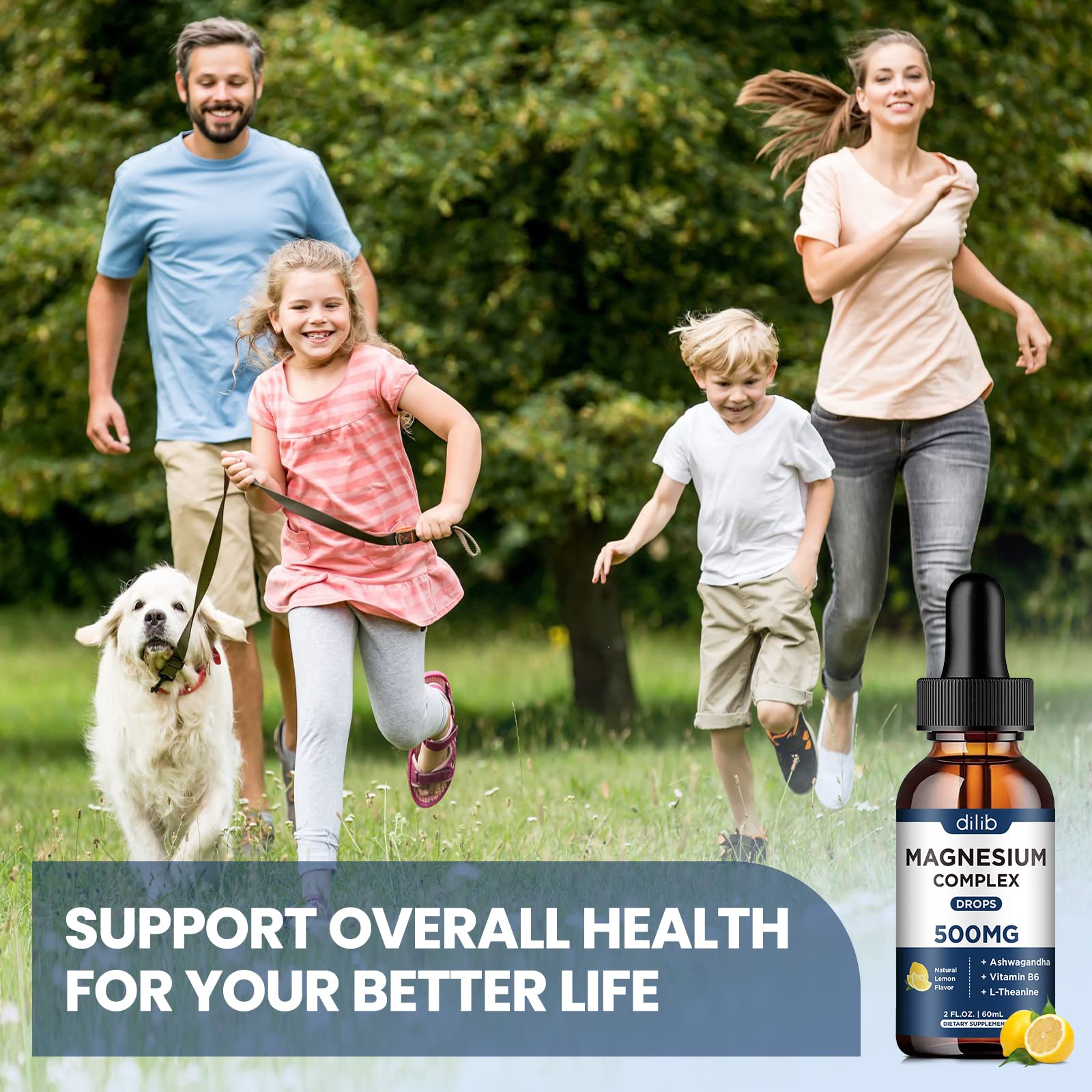 Dilib consumer education graphic highlights 500 mg dose and absorption advantages.