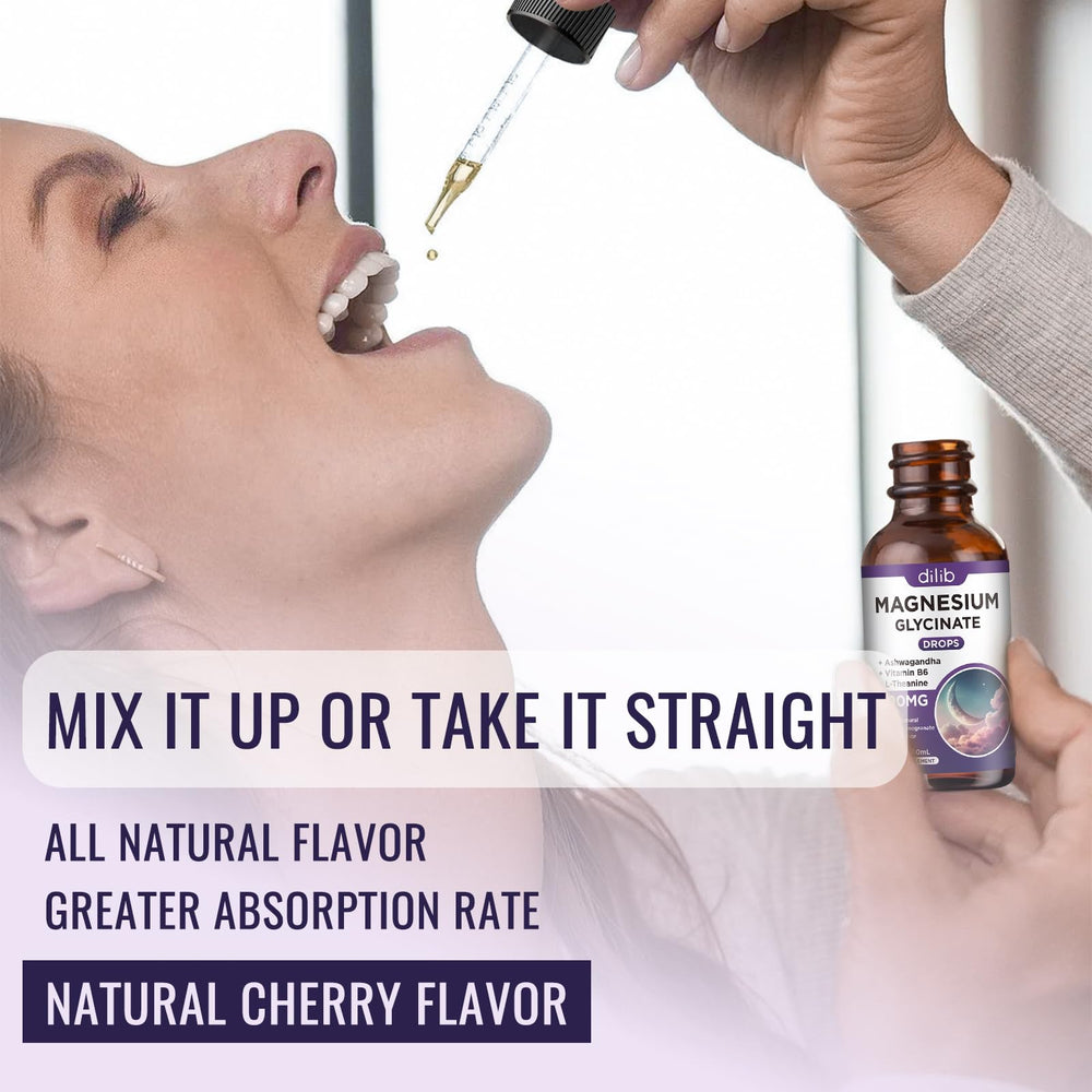 Cherry-flavored Dilib Magnesium Glycinate Drops for convenient daily supplementation