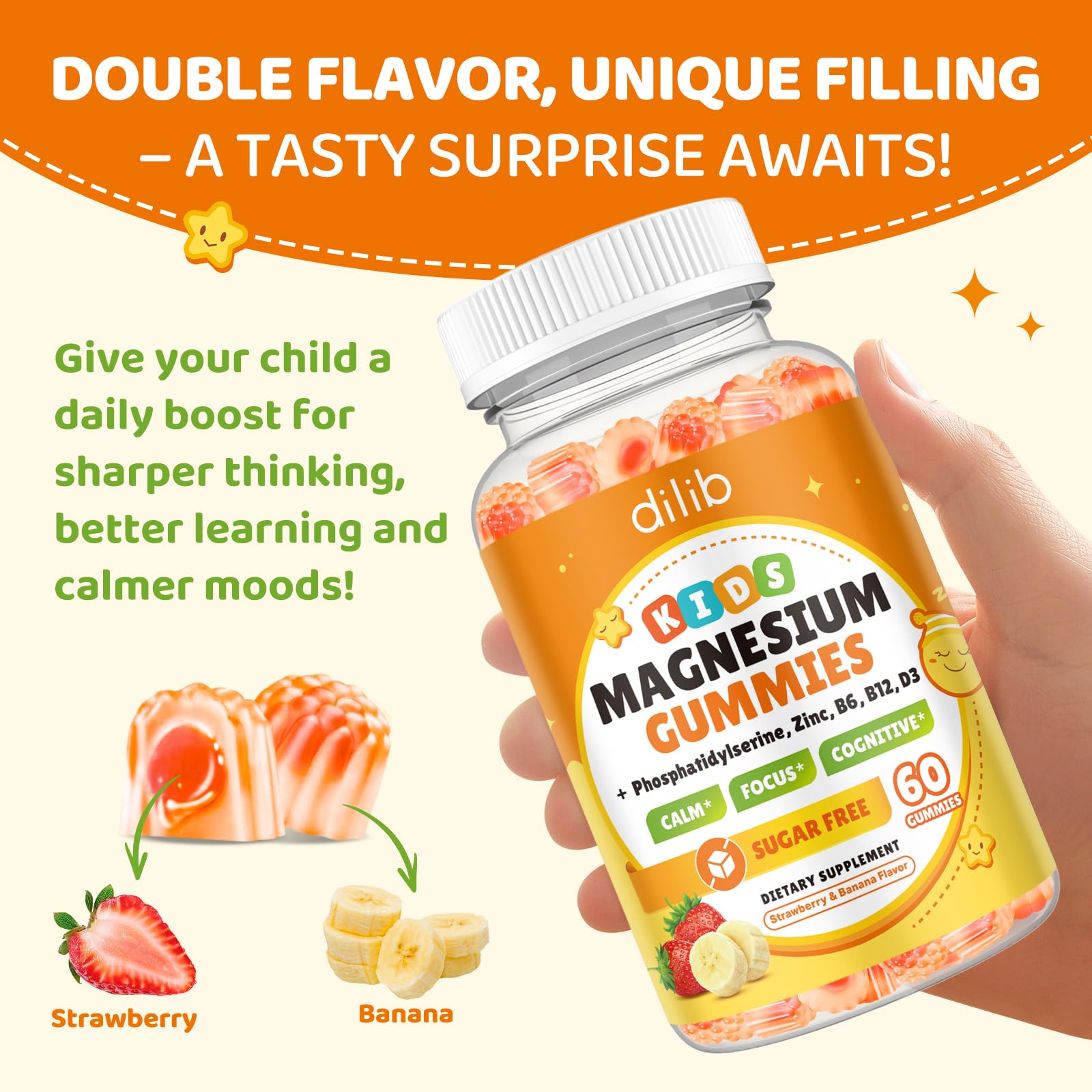 Dilib Magnesium Glycinate Gummies for Kids nighttime scene suggests calm evenings.