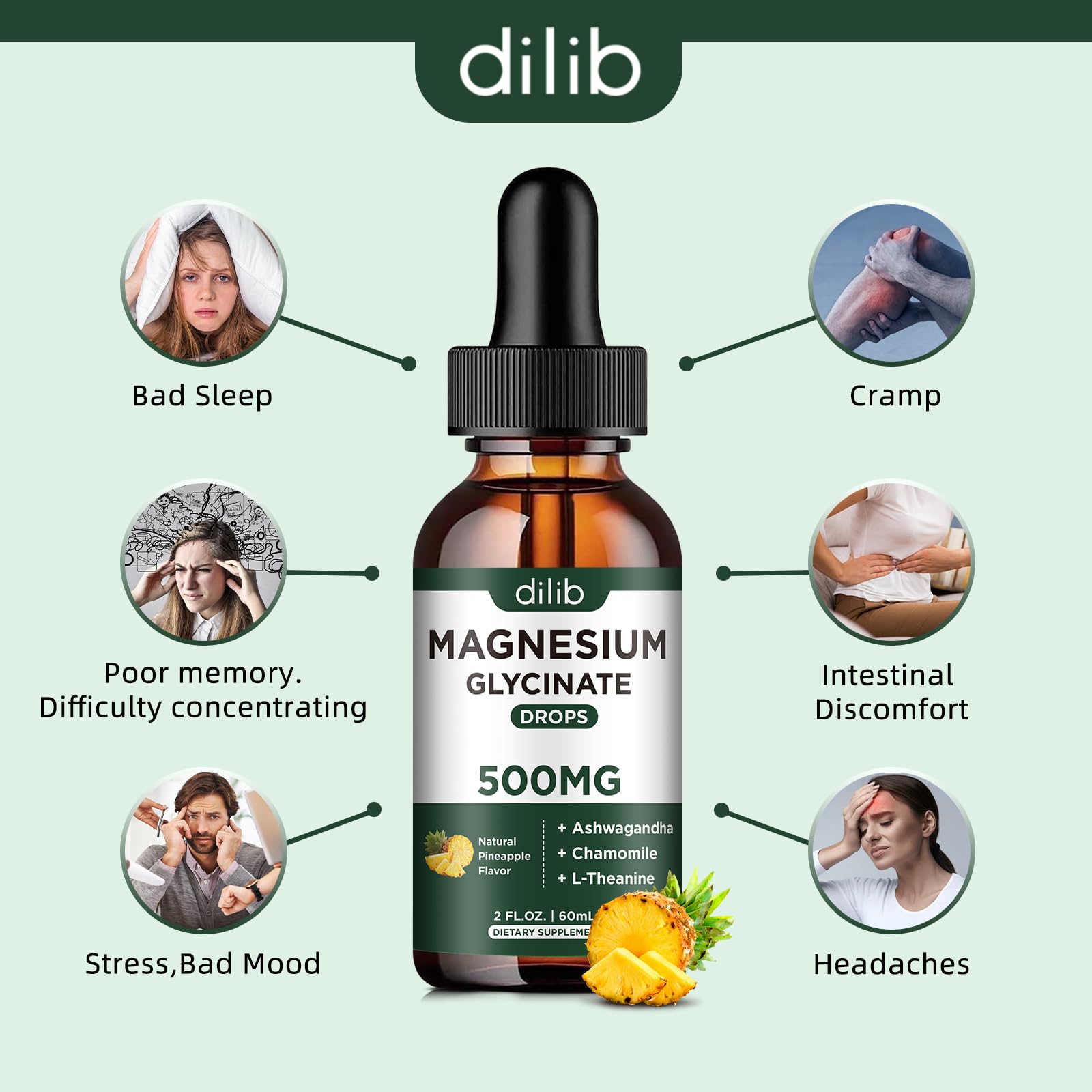 Dilib liquid drops applied under tongue for fast absorption.