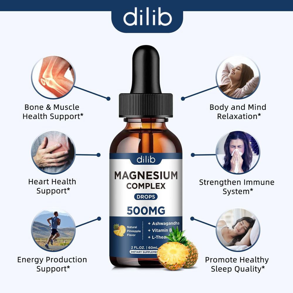 Dilib vitamin B6 boosts magnesium uptake and mood support in liquid drops.