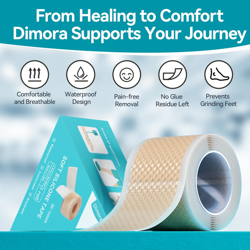 Dimora silicone tape fixes wounds and secures dressings without bulk.