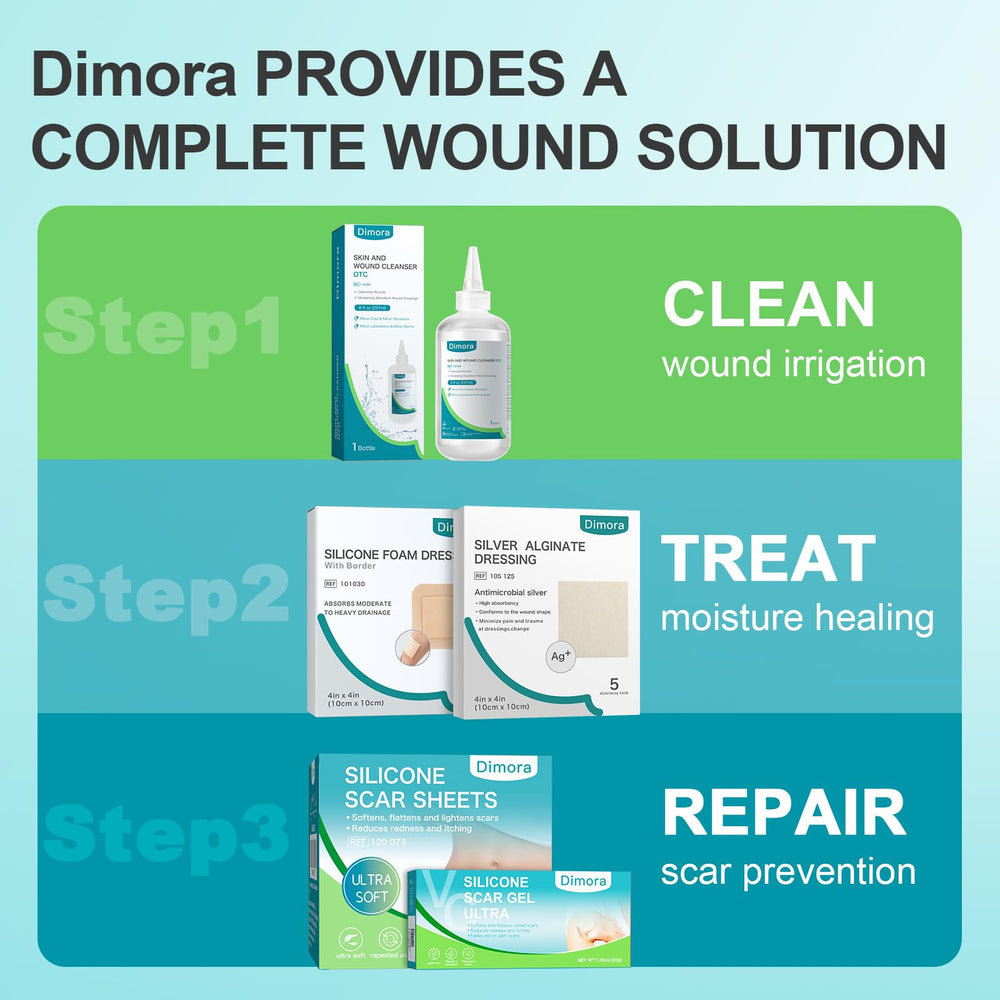 Dimora silver alginate dressing donor site ready for wound care
