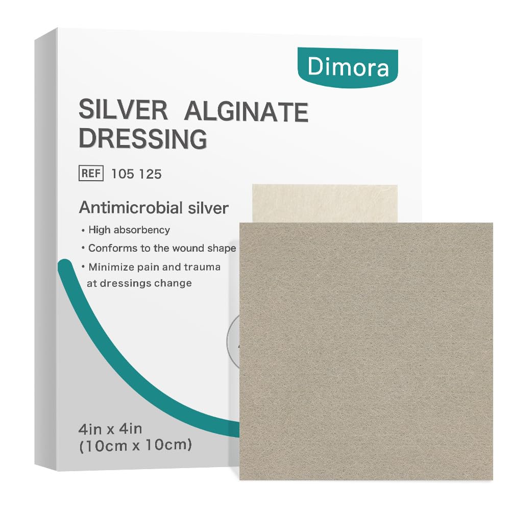 Dimora upgrade silver alginate dressing 4x4 pack ready for wound exudate management