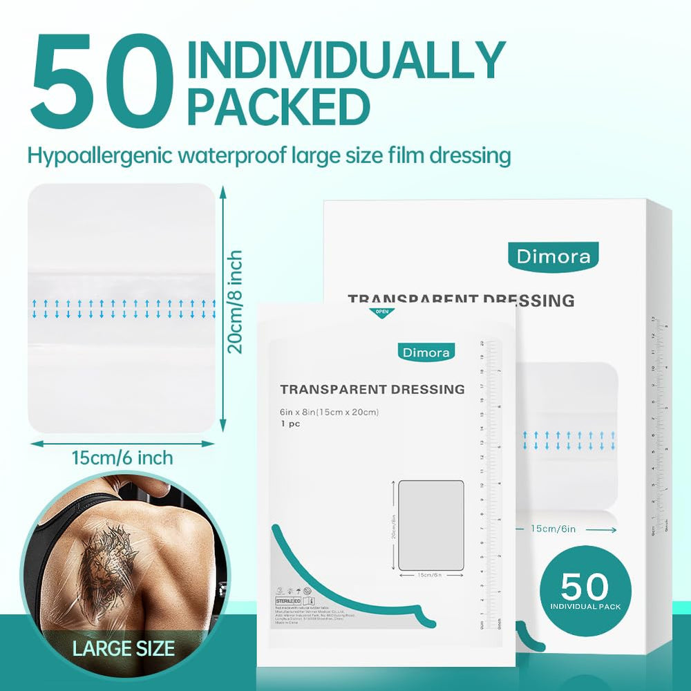 Dimora dressing close-up on skin provides a transparent breathable barrier