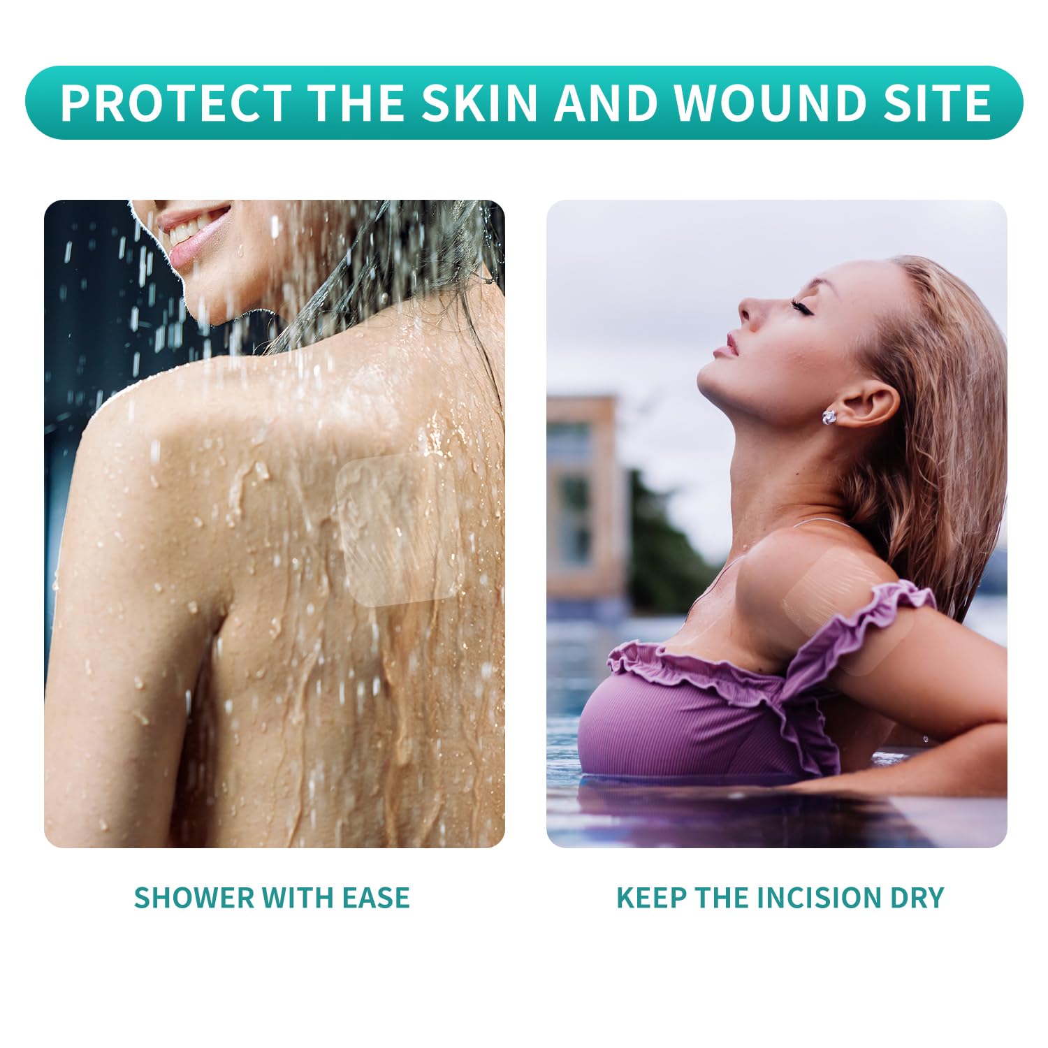 Dimora waterproof wound dressing provides a barrier during shower and swim.