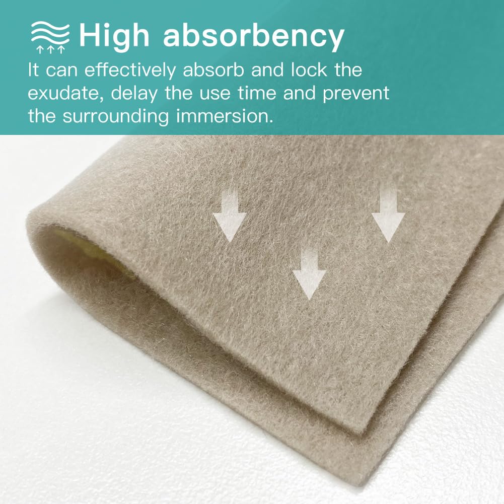 Dimora wound care dressing applied to exudating wound for protection