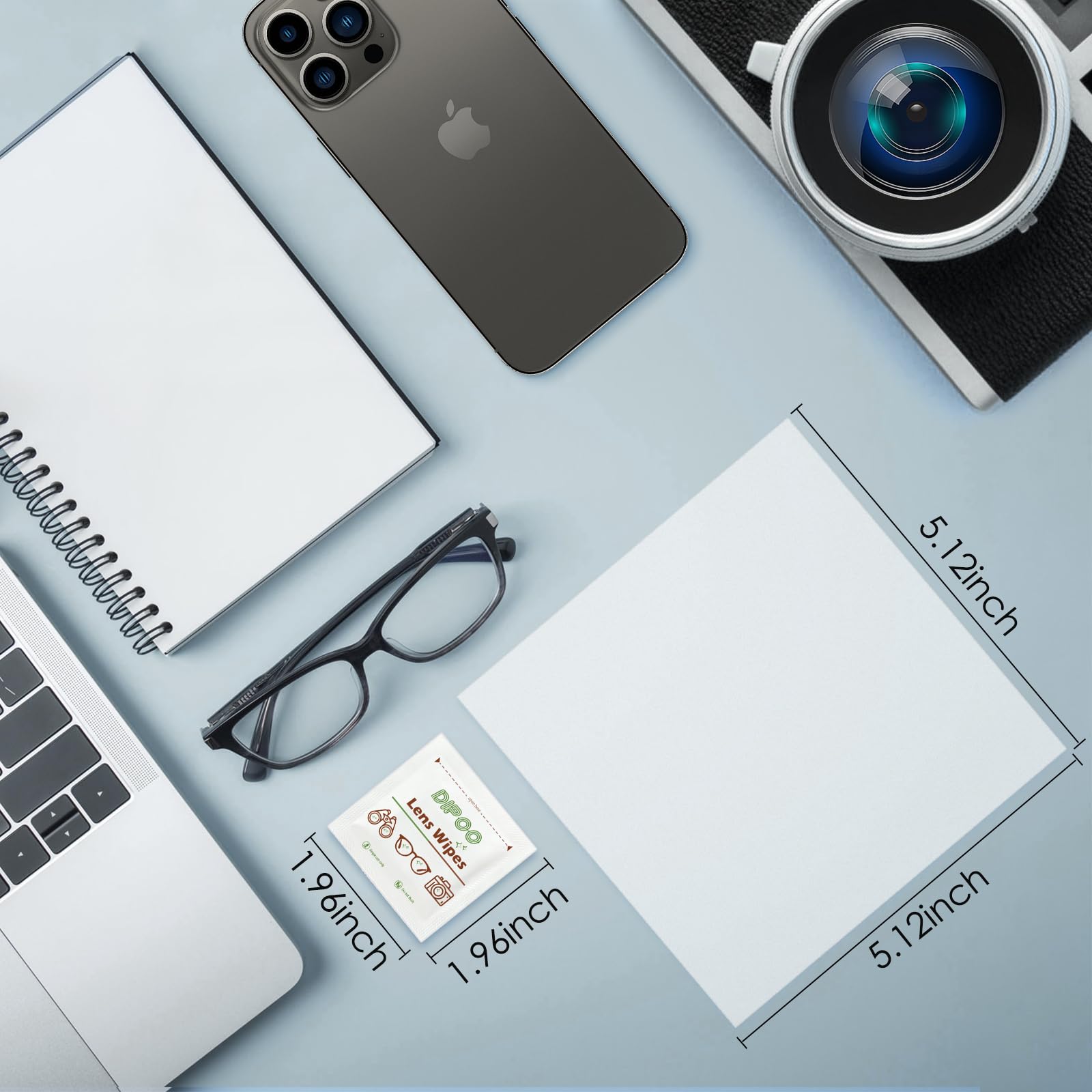 Dipoo, toallitas para lentes, paquete de 200 unidades, uso diario económico.