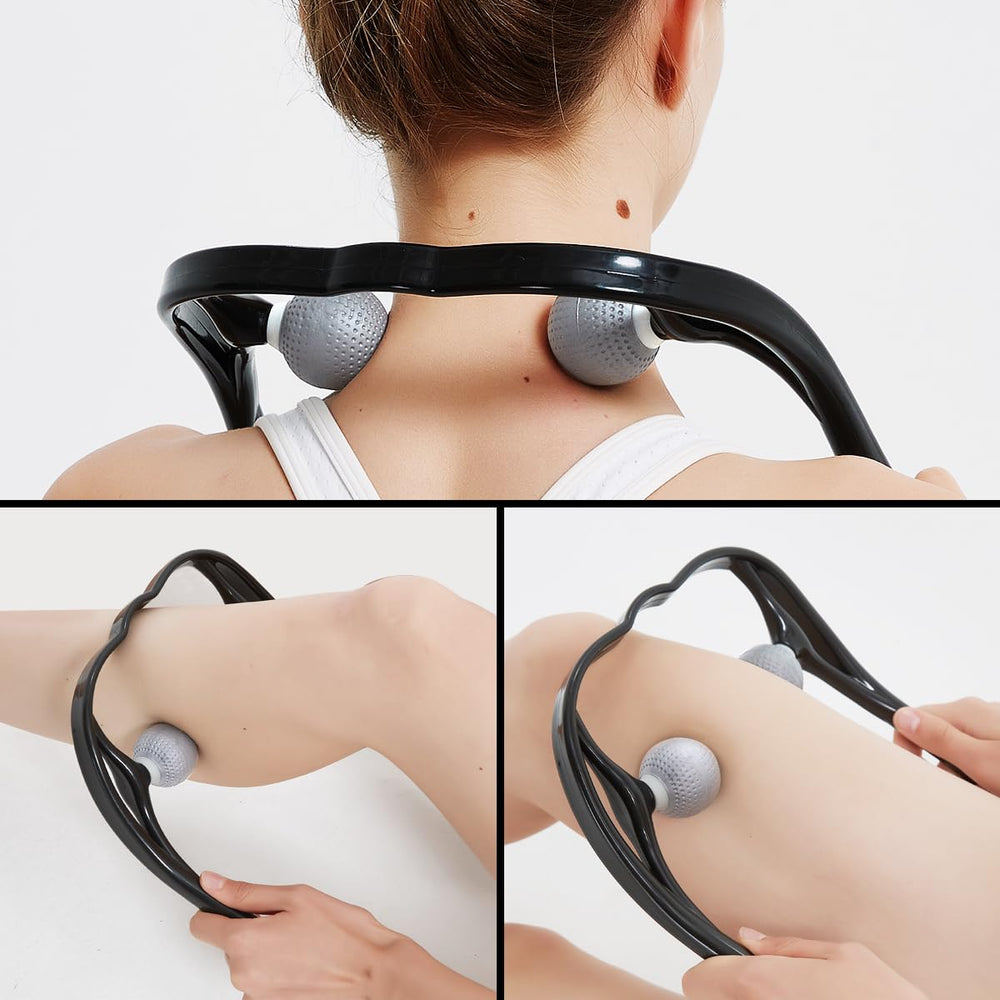 Dipua massager at office desk helps refresh tense shoulders during breaks