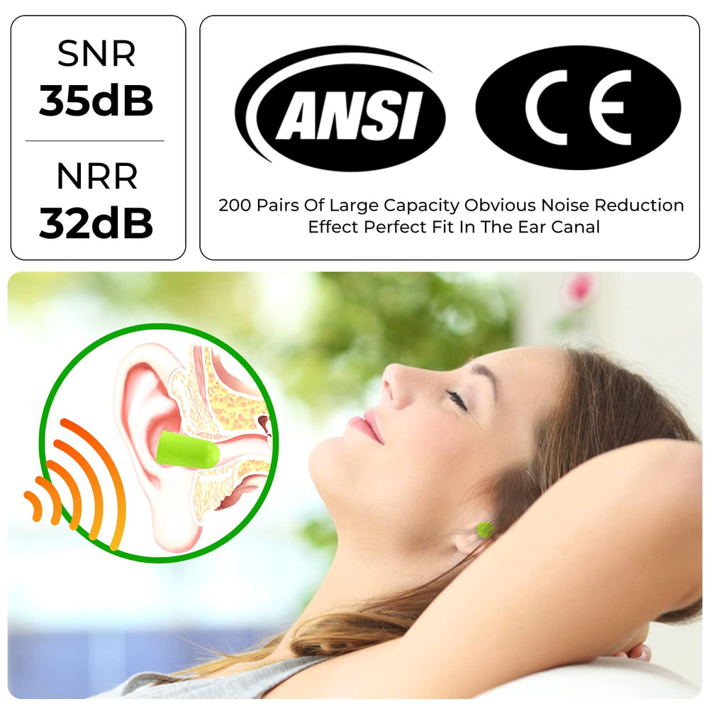 Dison foam earplugs feature a compact, comfortable design.