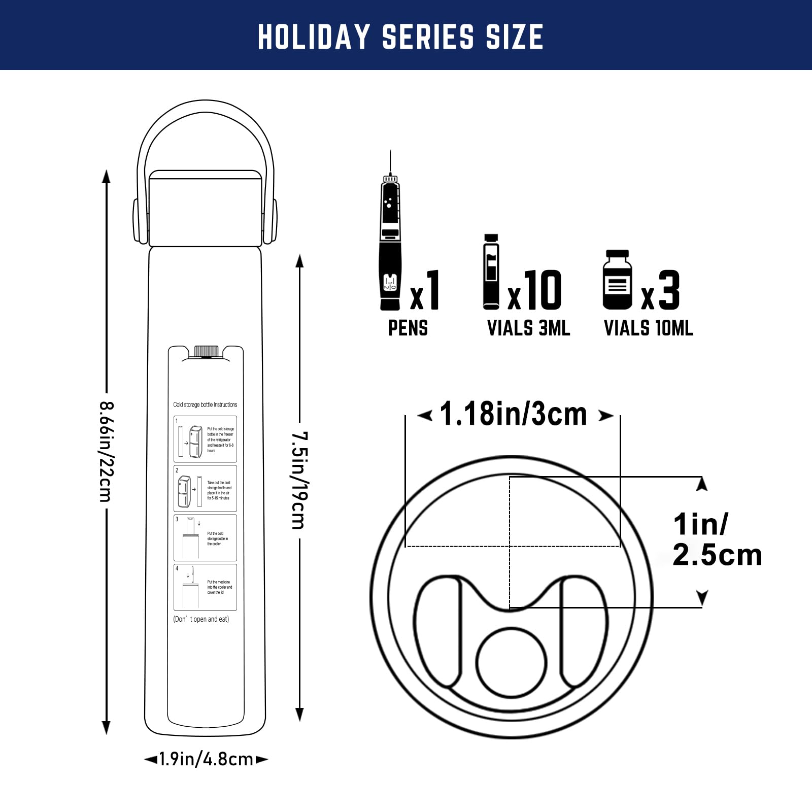 Disoncare Holiday insulin cooler with pre-chilled gel pack ready for use