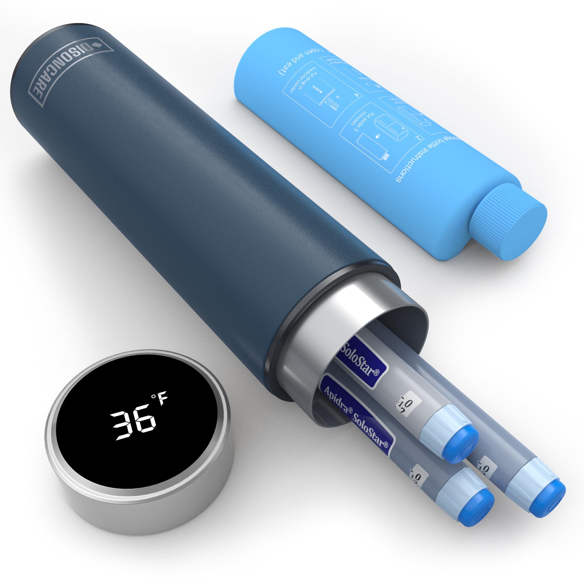 DISONCARE Odyssey 60H insulin cooler front view showing travel-friendly design