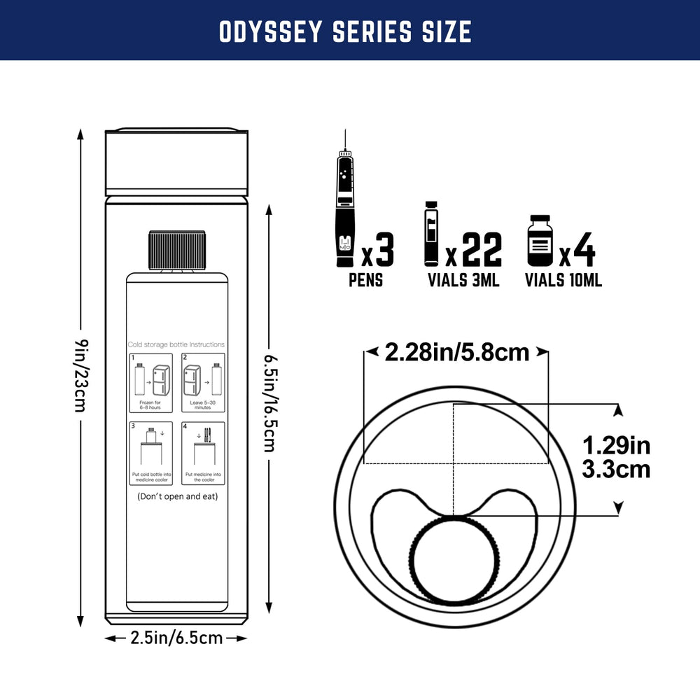DISONCARE Odyssey 60H interior with gel pack and pens neatly organized
