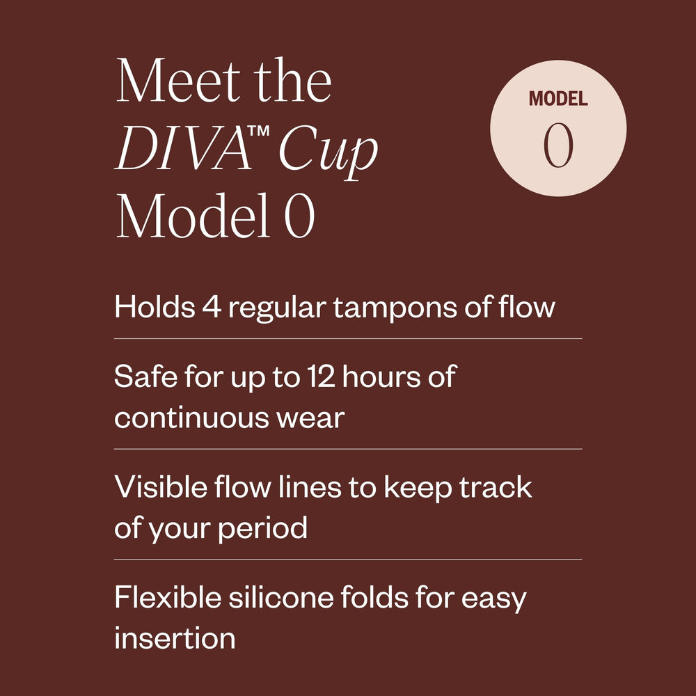 DIVA Cup Model 0 displays leak-resistance air holes for a secure seal