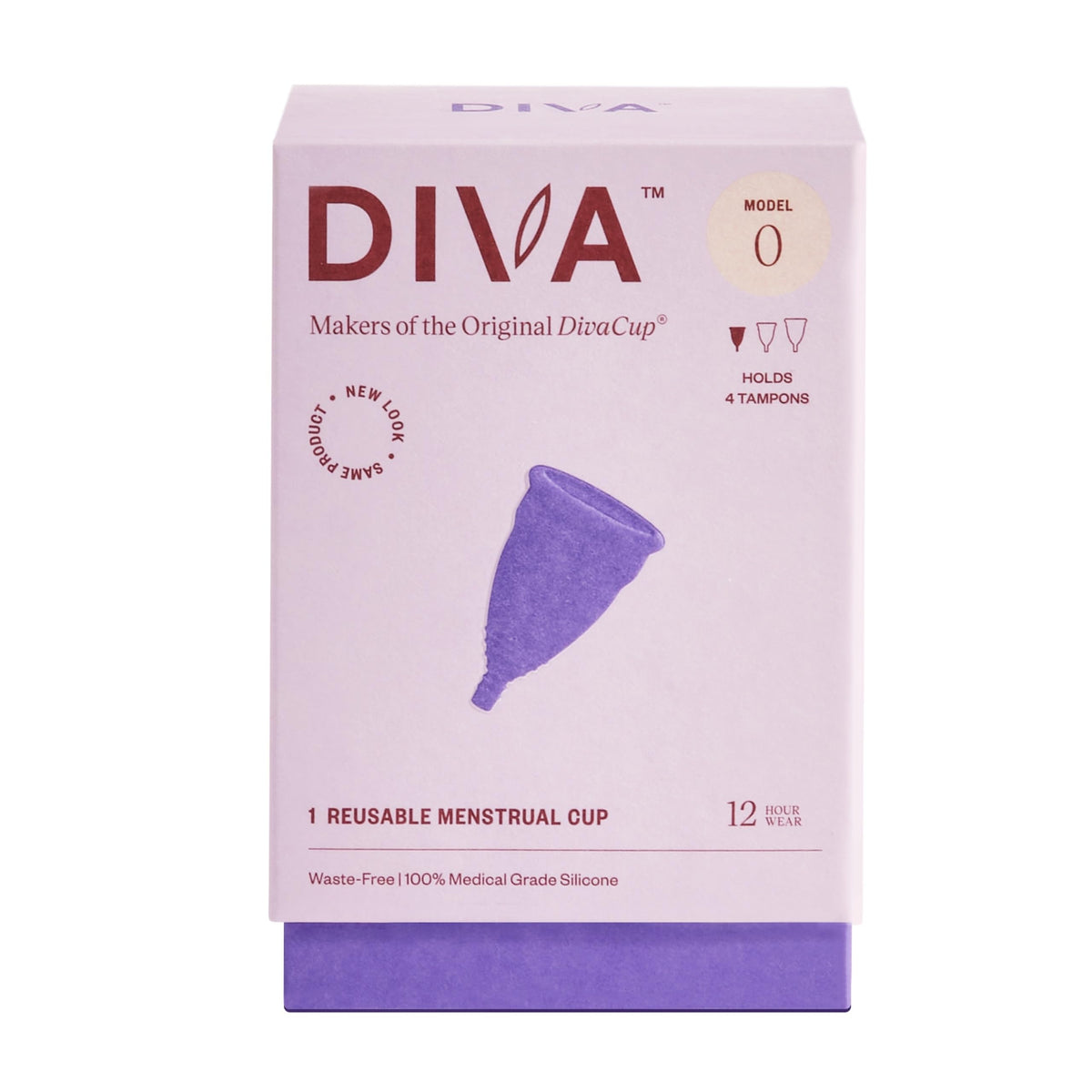 DIVA Cup Model 0 showing slim canal fit for comfortable daily wear