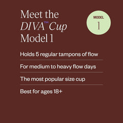 DIVA Cup Model 1 with 12-hour wear for all-day use