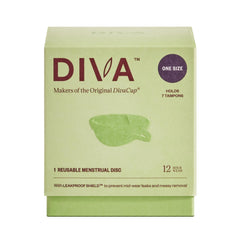 Diva Disc packaging highlights reusable silicone design for eco-friendly period care