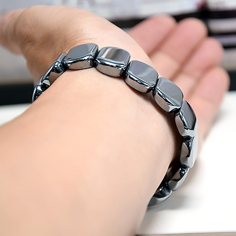 DivaGlamz Hematite bracelet energy close-up emphasizing texture and confidence boost.