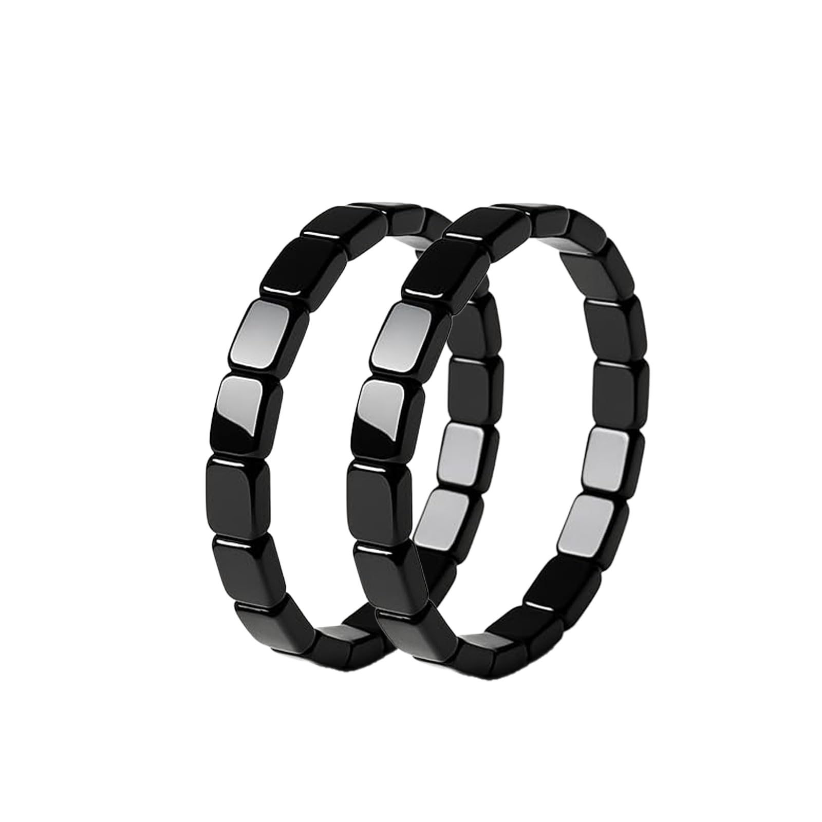 DivaGlamz Hematite Bracelet for Men closeup of beads highlighting natural texture and energy.