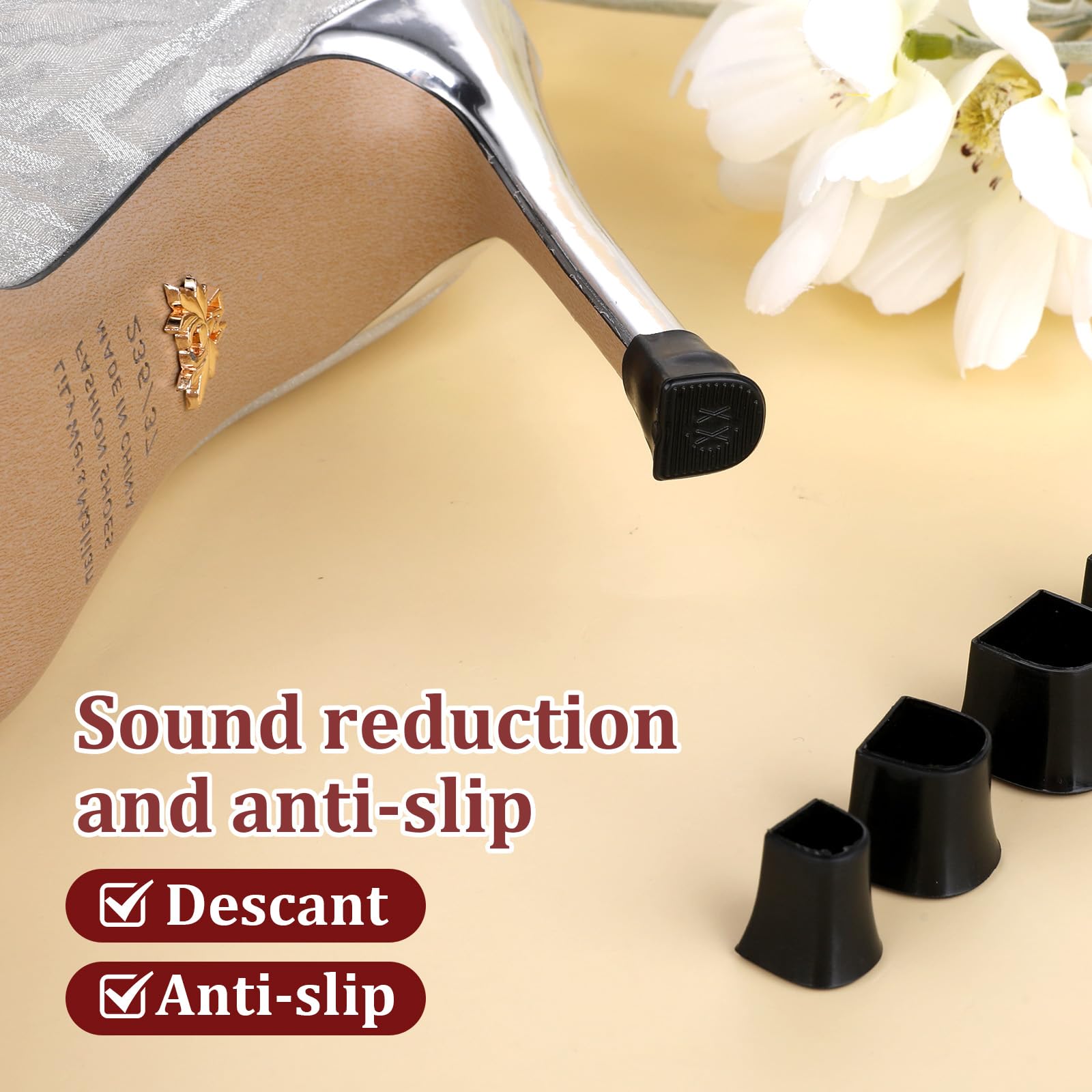 Divina Vitae L heel cap ensures secure fit on larger heels with slip resistance.