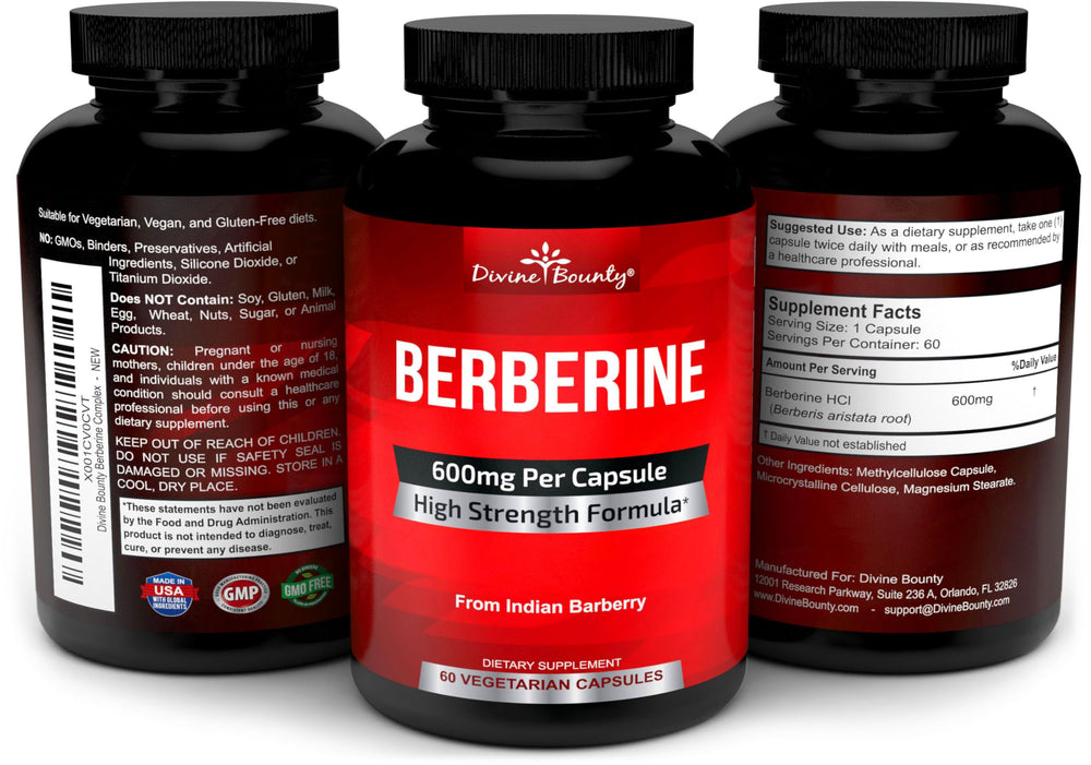 Divine Bounty bottle label front communicates clean, GMO-free formula