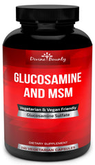 Divine Bounty glucosamine sulfate MSM bottle front for joint support