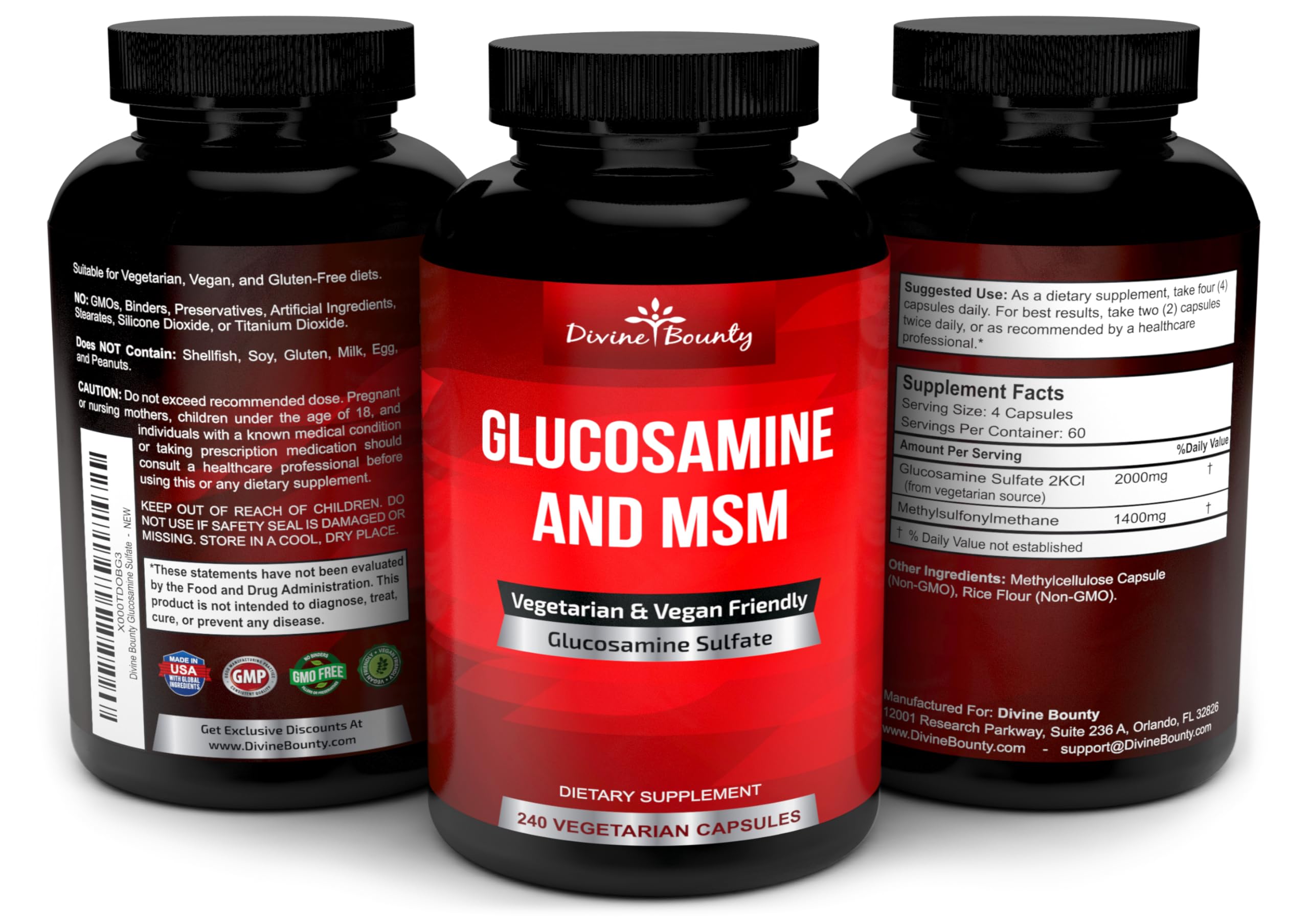 Divine Bounty vegan capsules image emphasizing allergen-free option