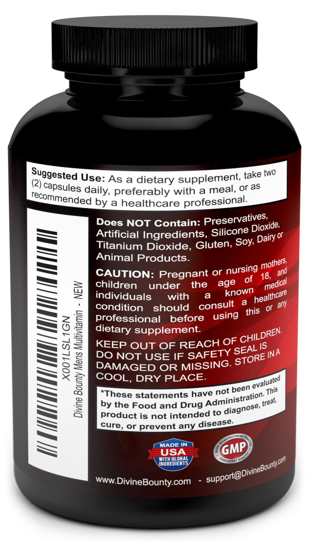 Divine Bounty Mens Multivitamin capsules closeup for daily use