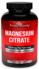 Divine Bounty Pure Magnesium Citrate Bottle showing high-potency capsule formula for daily use