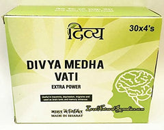 Divya Medha Vati Extra Power tablets bottle for enhanced focus and mental clarity