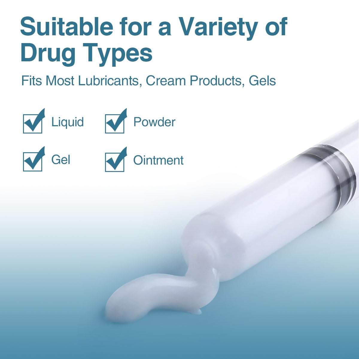 Dizzily threaded-end compatibility with cream and gel tubes.