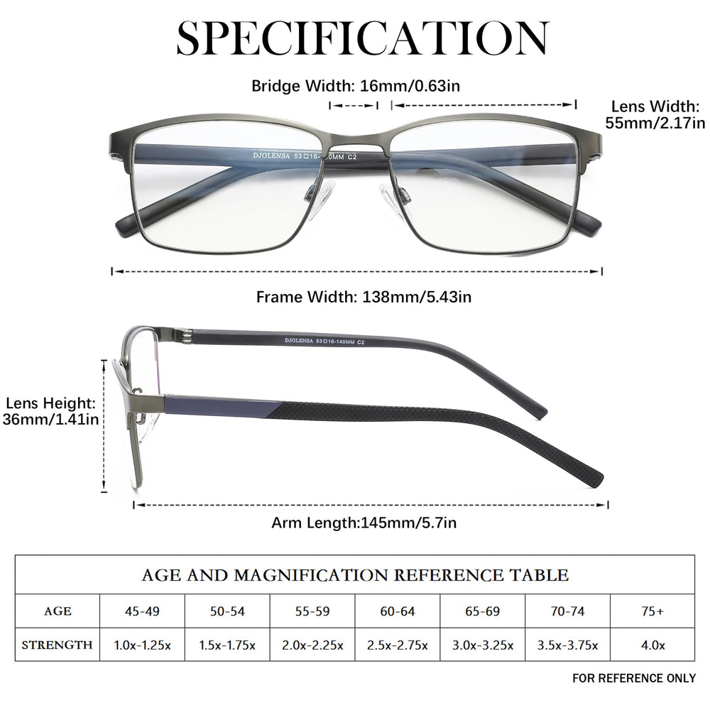 DJOLENSA lightweight metal frame offers durable, all-day wear.
