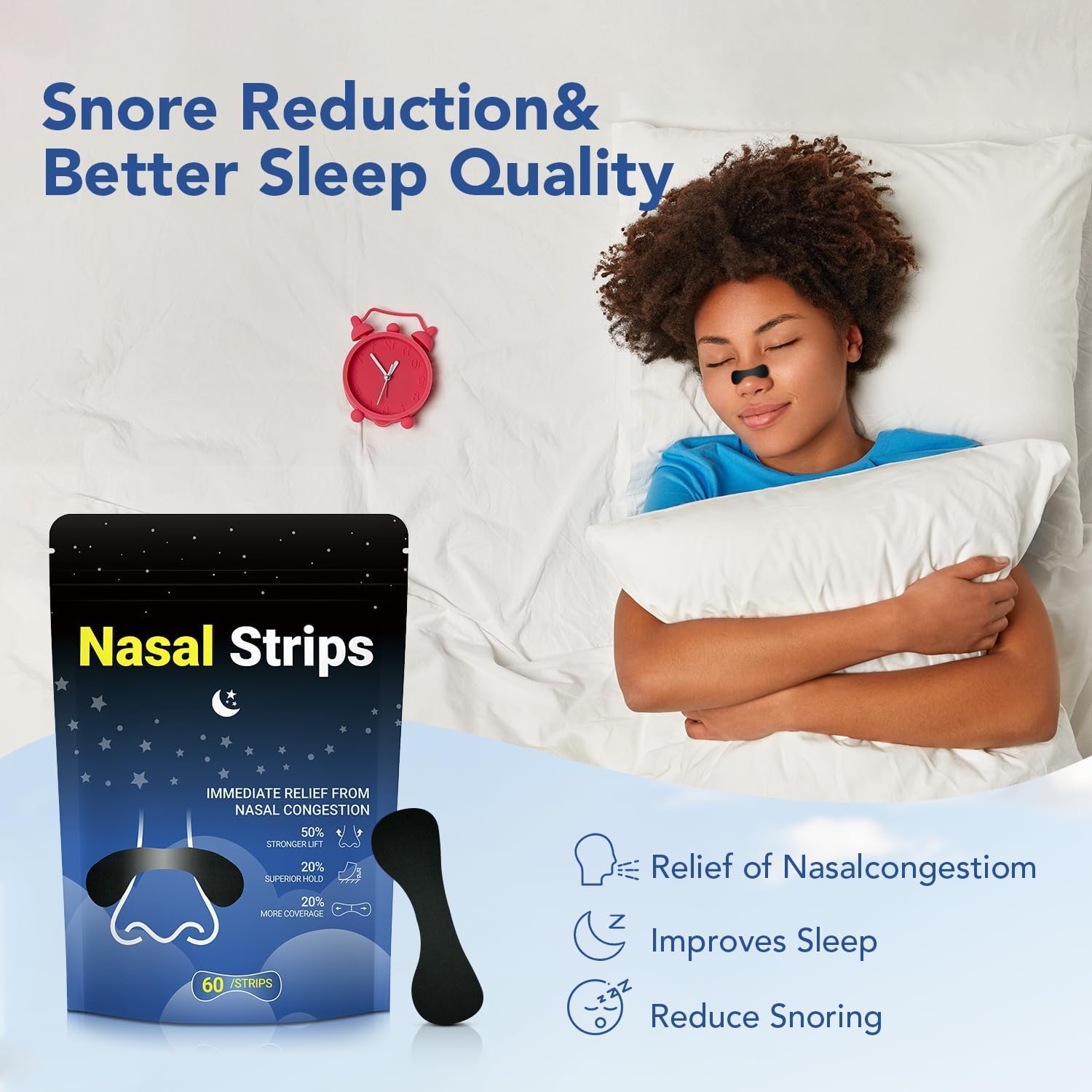 DKEPA Nasal Strips hypoallergenic adhesive respects skin while improving breathing