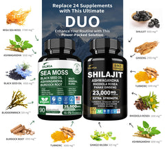 DLNIA Sea Moss 17500mg capsules highlighting mineral-rich blend