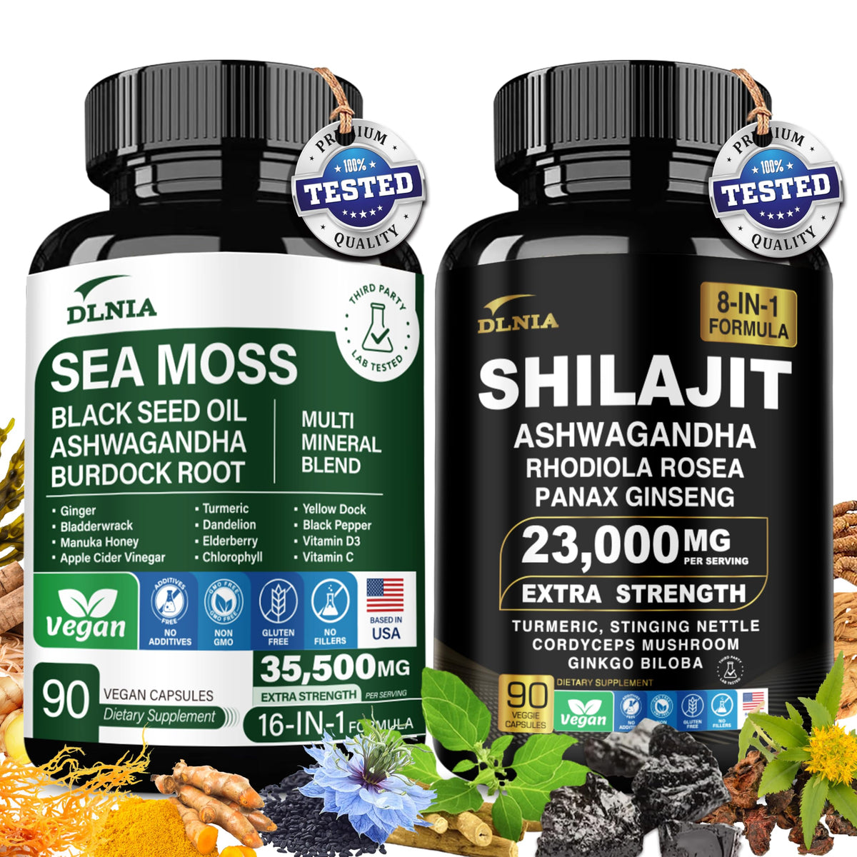 DLNIA Shilajit 9000mg bottle for daily energy support