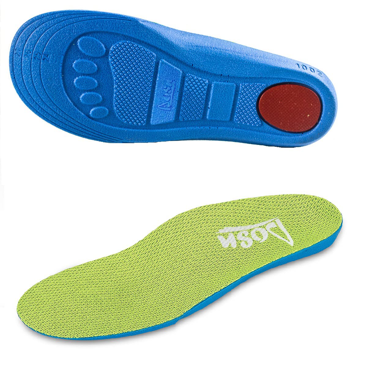 DLOSN sport comfort insole features a contoured heel cup for secure fit.