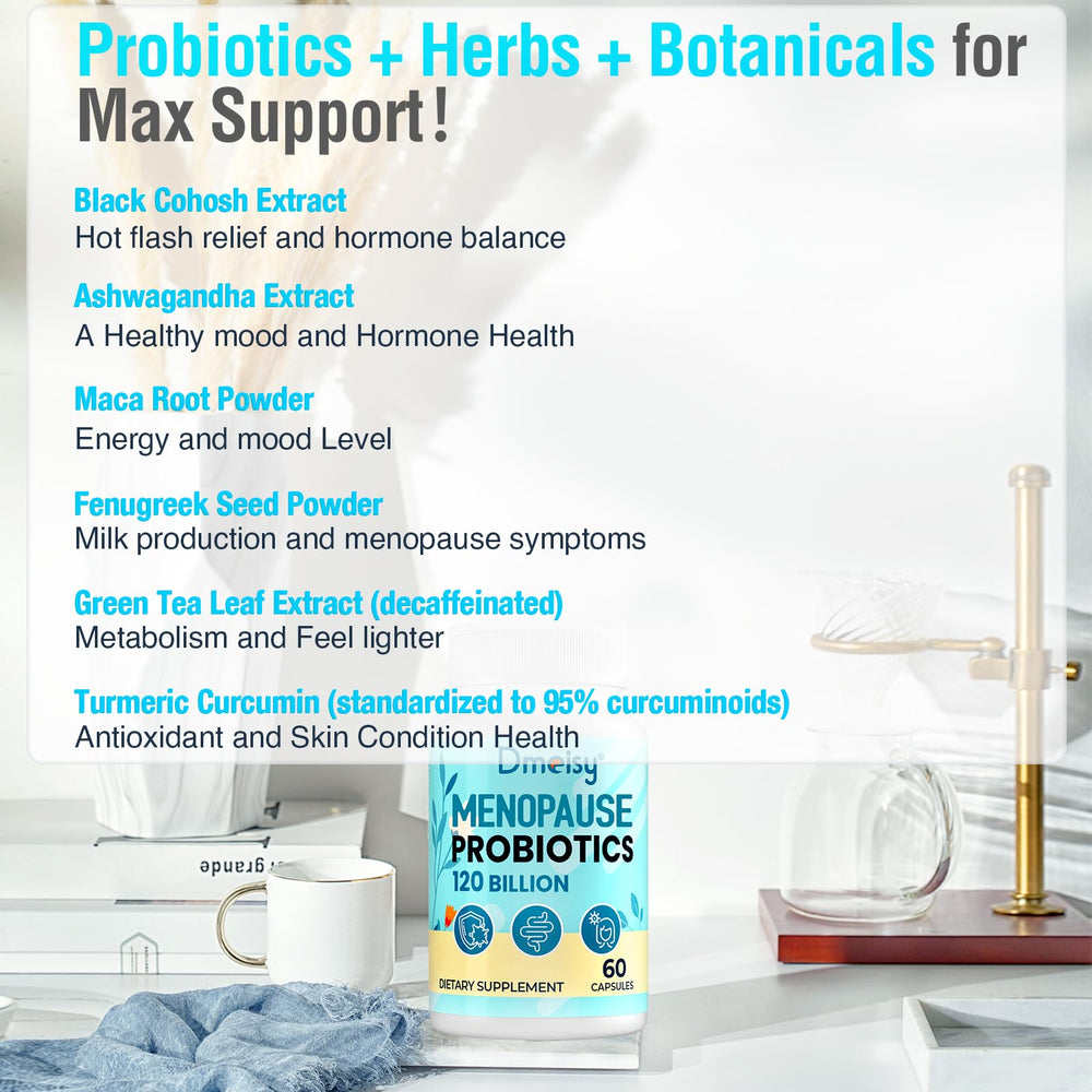 Dmeisy organic formula label close view showcasing 7 probiotics strains.
