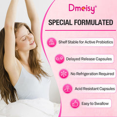 Dmeisy organic lactobacillus blend promotes a healthy vaginal microbiome.