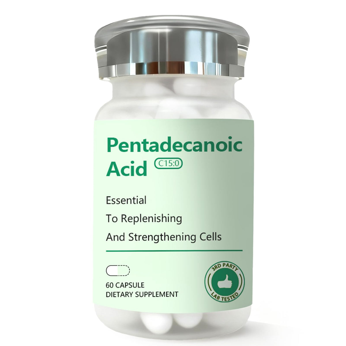 DNOUHN pentadecanoic acid bottle for daily cellular support.