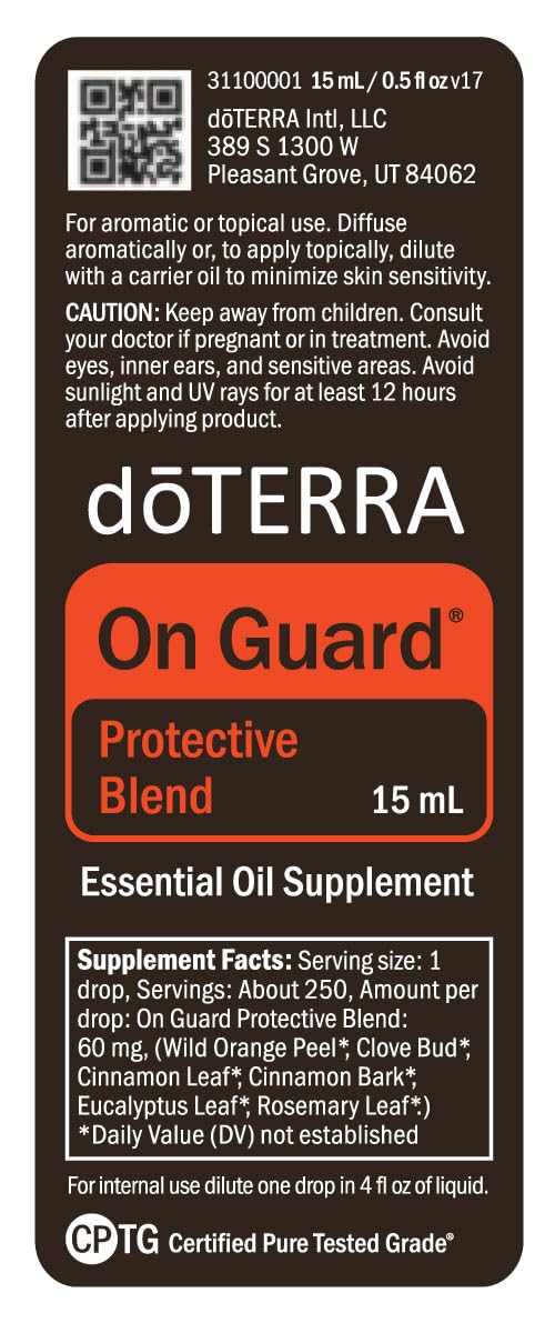 Cinnamon aroma from doTERRA On Guard bottle enhances ambiance.