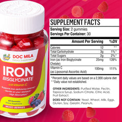 Doc Mila liposomal Vitamin C with gummies emphasizes absorption-boosting pairing.