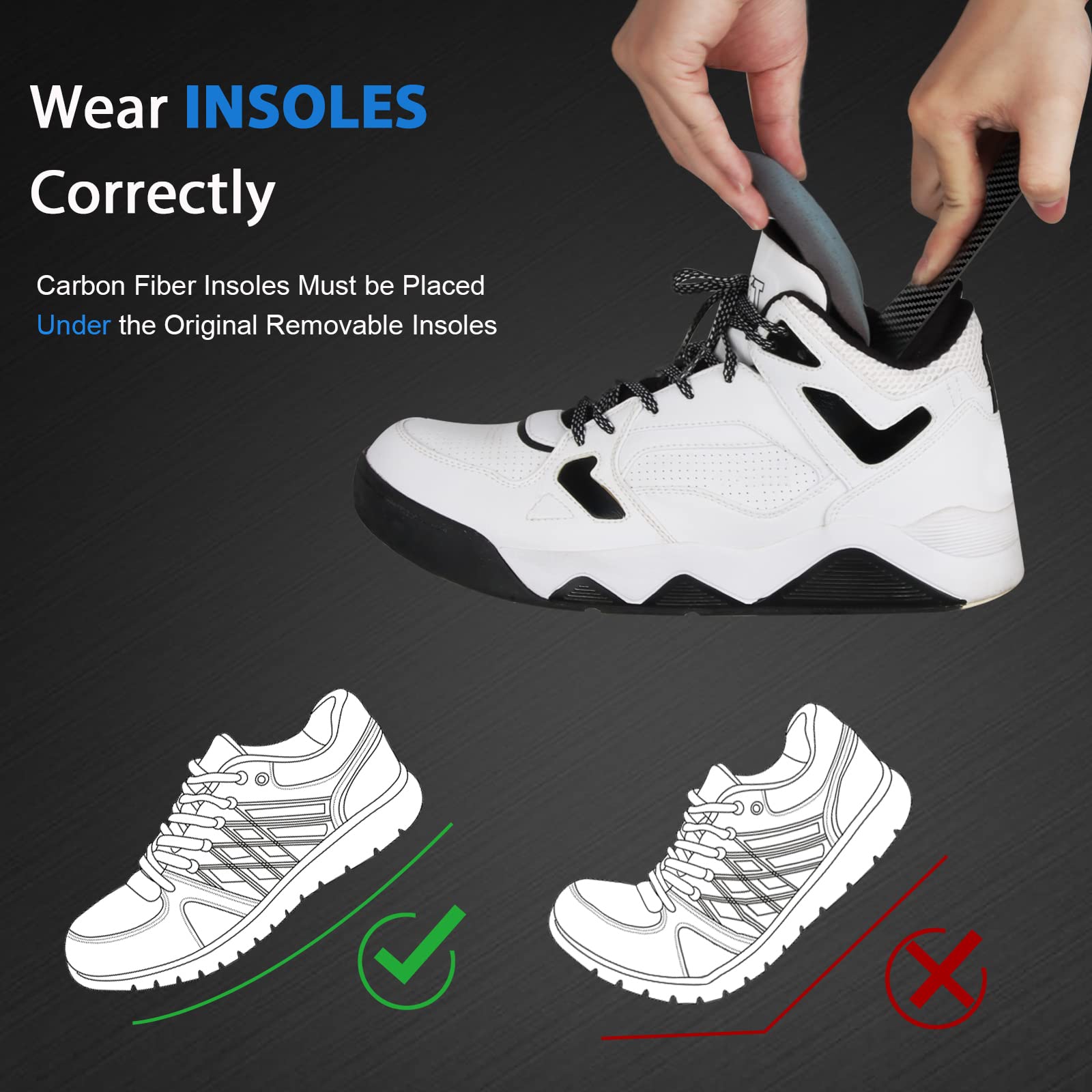 Docarbonfi carbon fiber insert universal fit for most footwear.