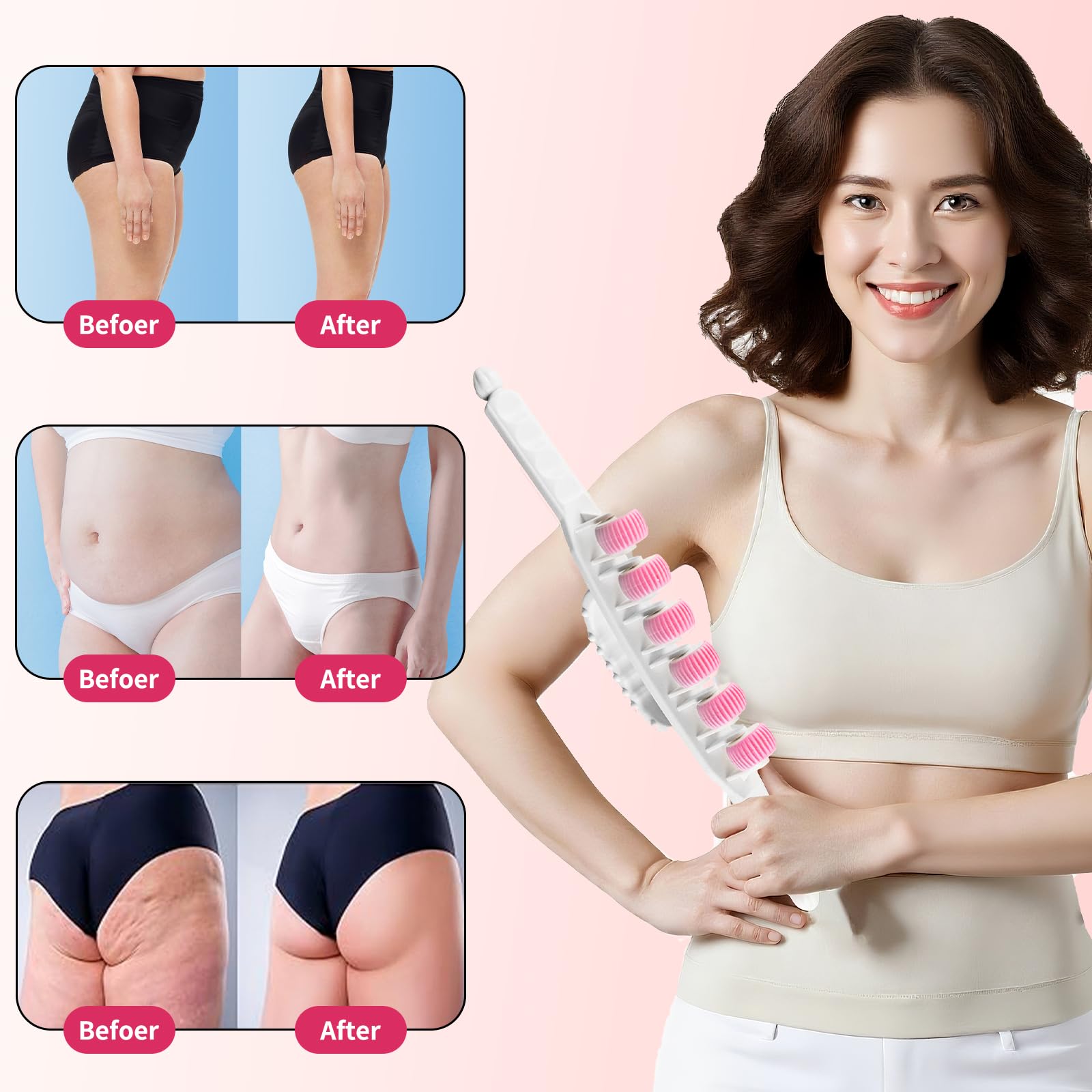 Docemel cellulite massage tool back side in gua sha style for fascia release and circulation boost