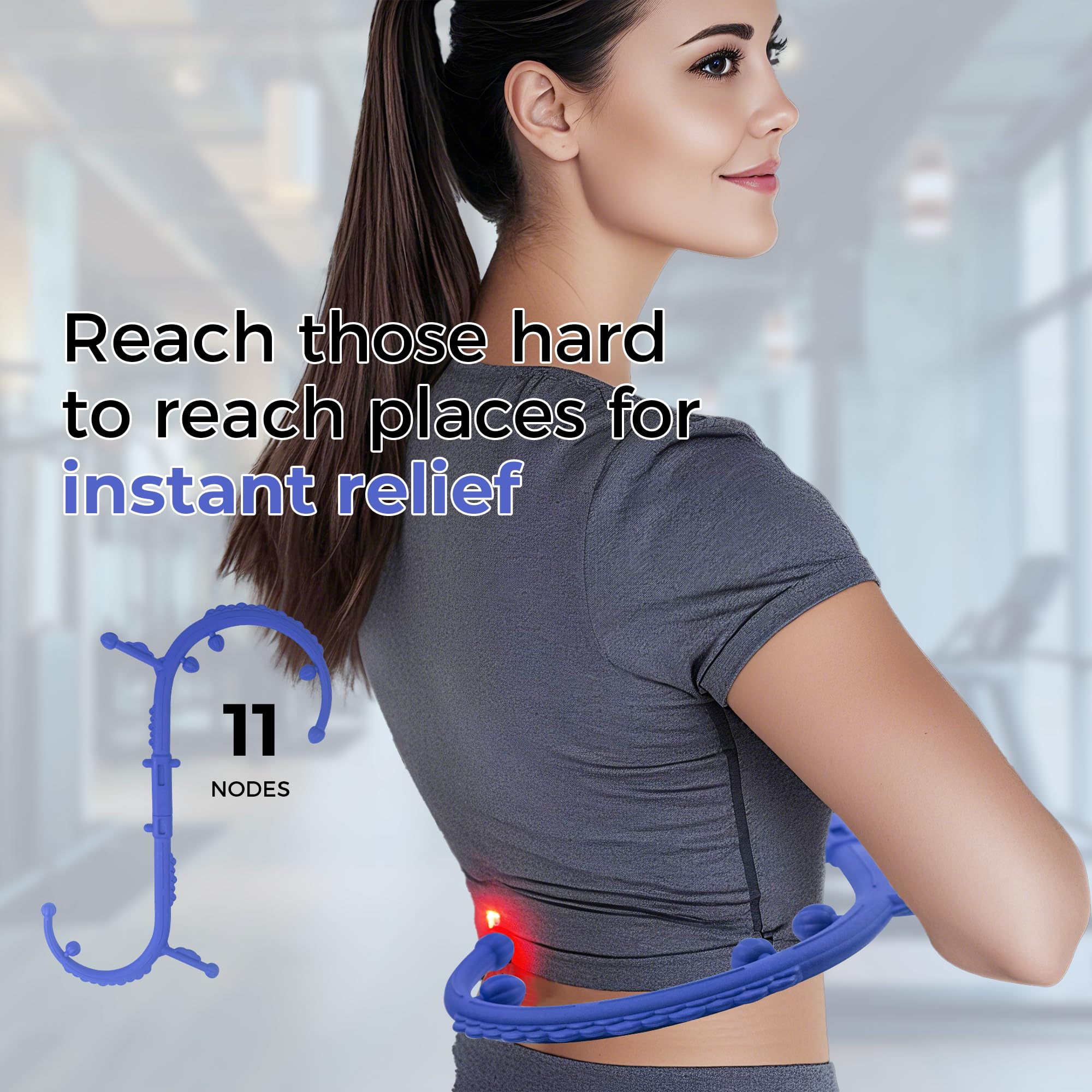 Docemel massage stick with acorn knobs for deep tissue work