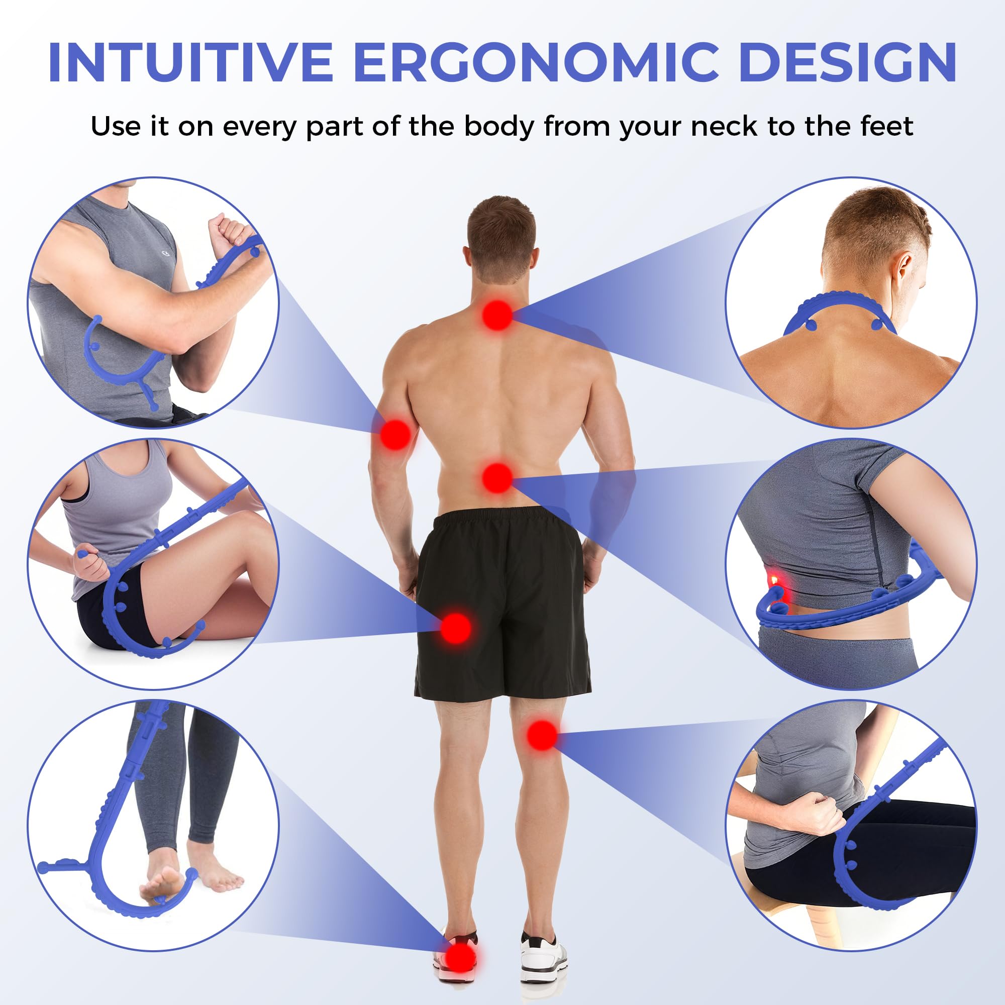 Docemel massage stick smooth nodes for broader muscle areas and relief