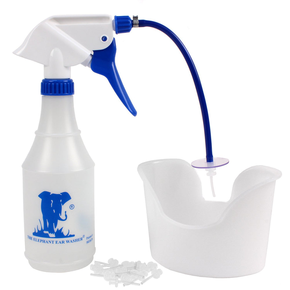Doctor Easy Elephant Ear Washer bottle and basin for at-home ear cleaning